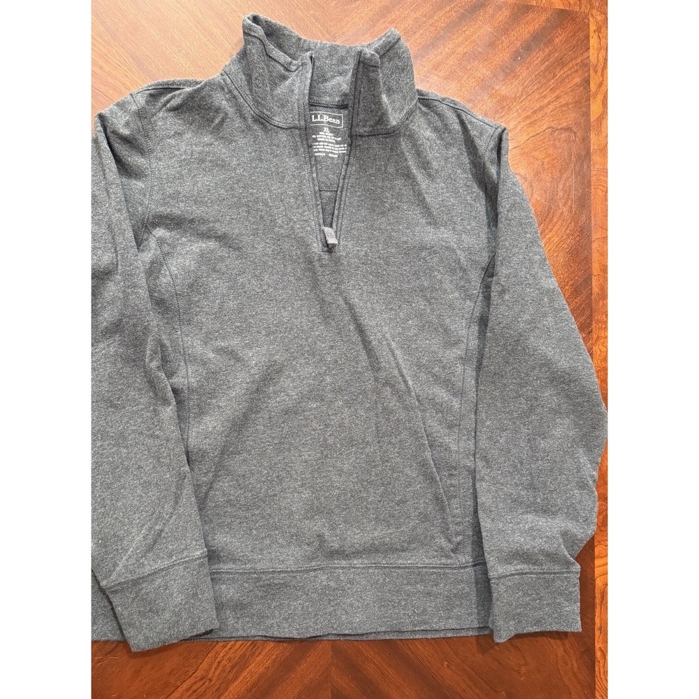 L.L. Bean Women's XL Gray Quarter Zip Pullover Sweater Cotton Blend Casual‎